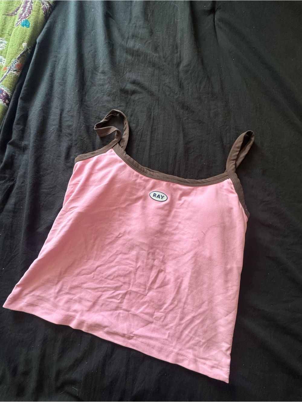 Pink Camisole with Brown Trim - Women's Tank Top